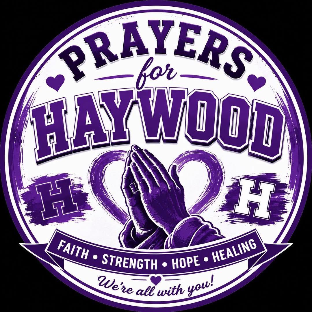 A photo showing prayer signage for Haywood, posted on May 9, 2026. | Source: Facebook/Ashley Cathey Mullen