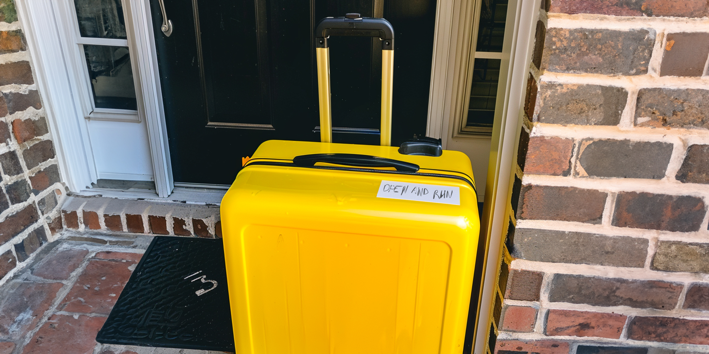 A yellow suitcase with a note | Source: Amomama