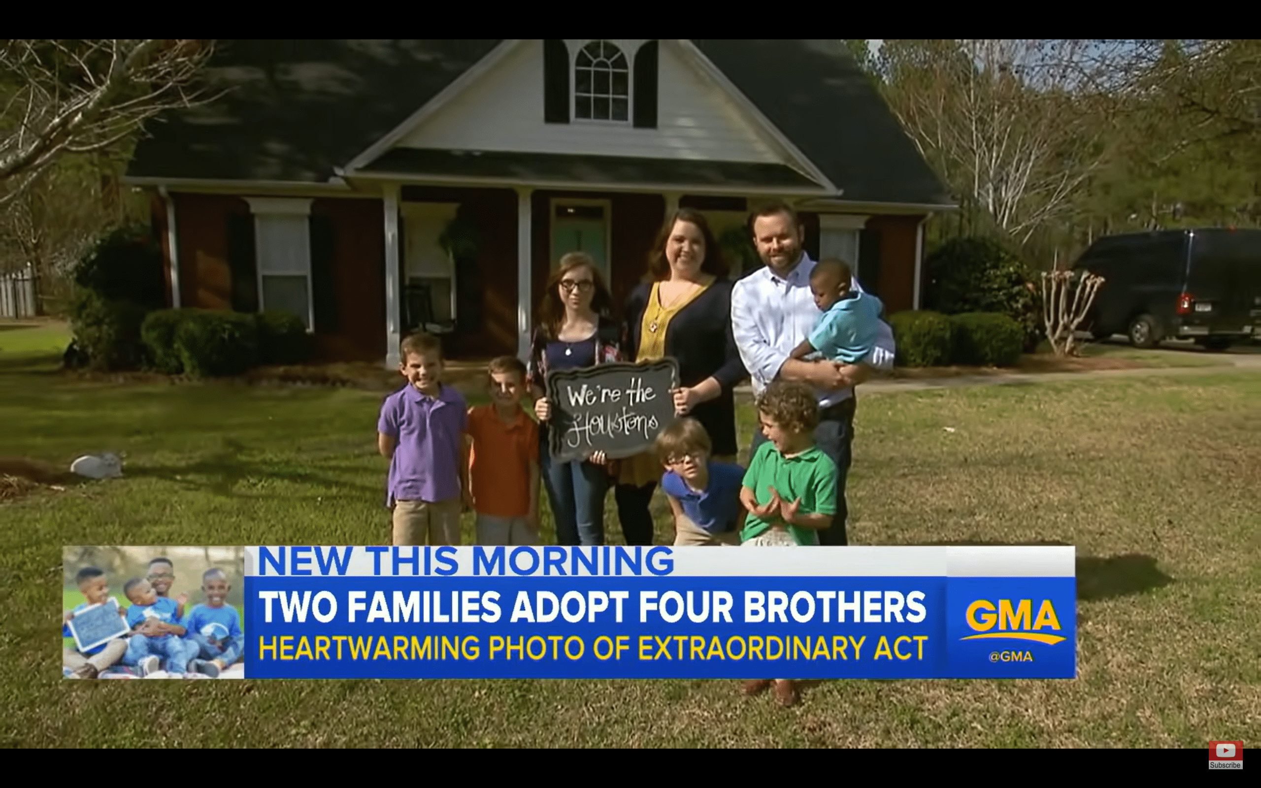 Vier Brüder, die bei Pflegefamilien ein Zuhause gefunden haben. | Quelle: YouTube/ABCNews