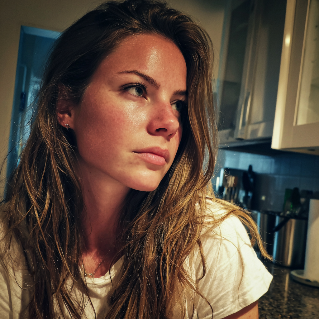 A woman standing in a kitchen | Source: Midjourney