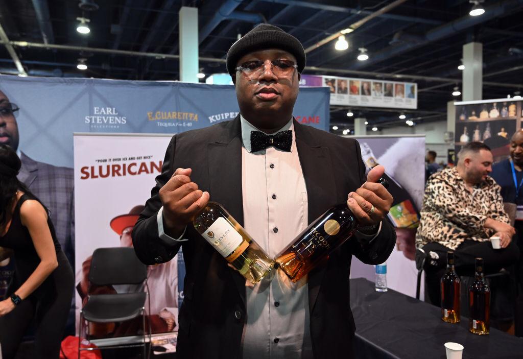  E-40 is seen at his booth during Day 2 of the 35th Annual Nightclub & Bar Show and World Tea Expo at the Las Vegas Convention Center on June 29, 2021 Photo: Getty Images
