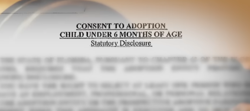 Brandon Marteliz's daughter's adoptions papers | Source: Youtube.com/ABC Action News