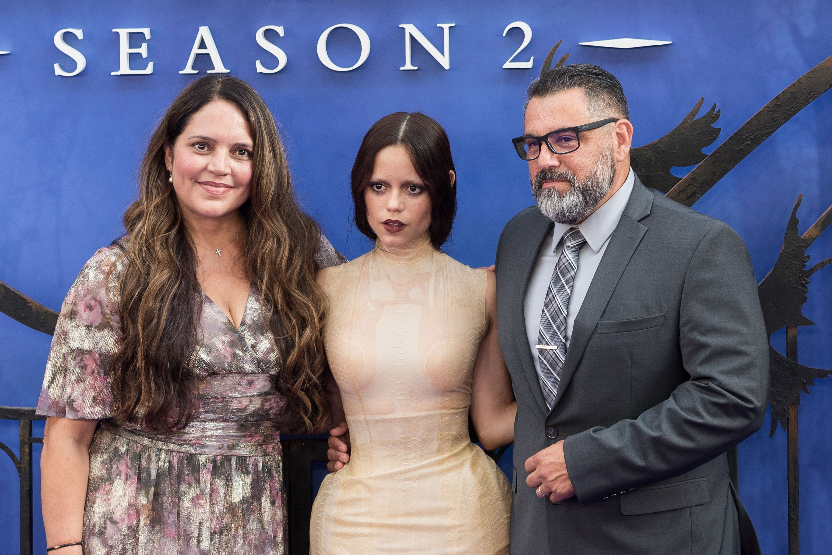 Her parents, Natalie and Edward Ortega, support her now that she is a huge star. At this event, they attended the Global Premiere of "Wednesday" Season 2 (Part 1) at Westminster Central Hall on July 30, 2025, in London, United Kingdom. | Source: Getty Images