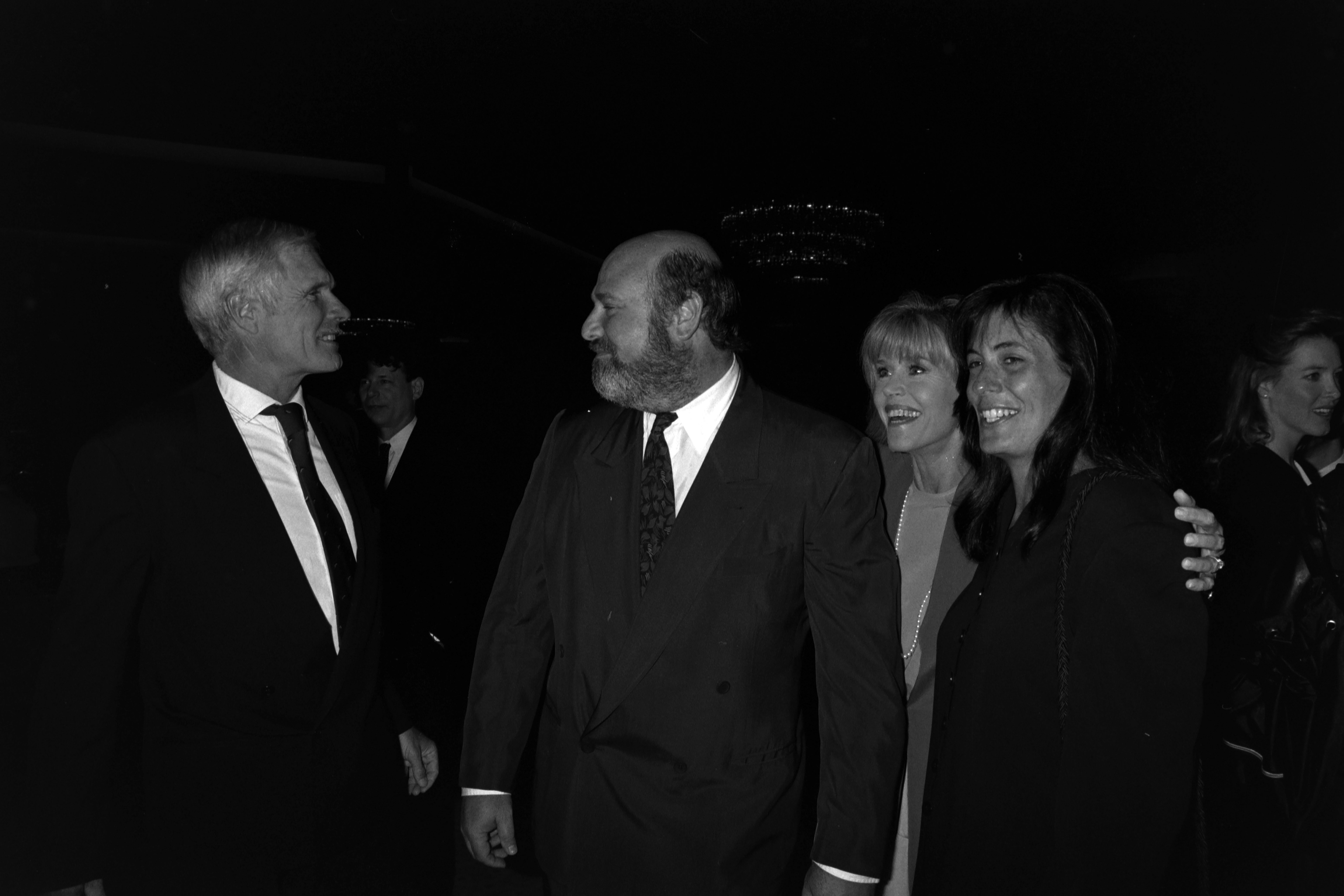 Jane Fonda with Rob Reiner, Michele Singer Reiner, and Ted Turner at the Beverly Hilton Hotel in Beverly Hills, California on April 20, 1994. | Source: Getty Images