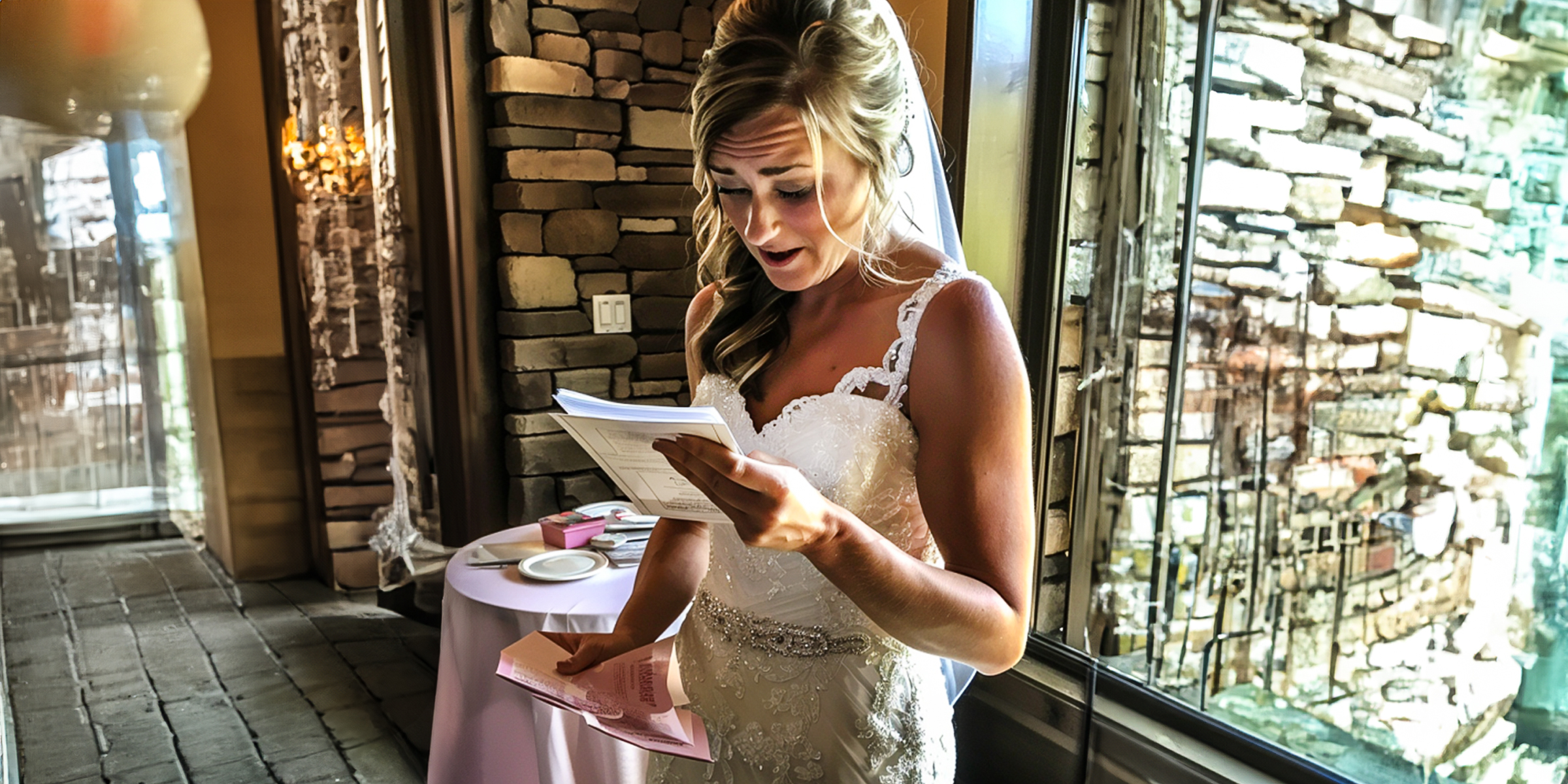 A bride reading a note | Source: Amomama