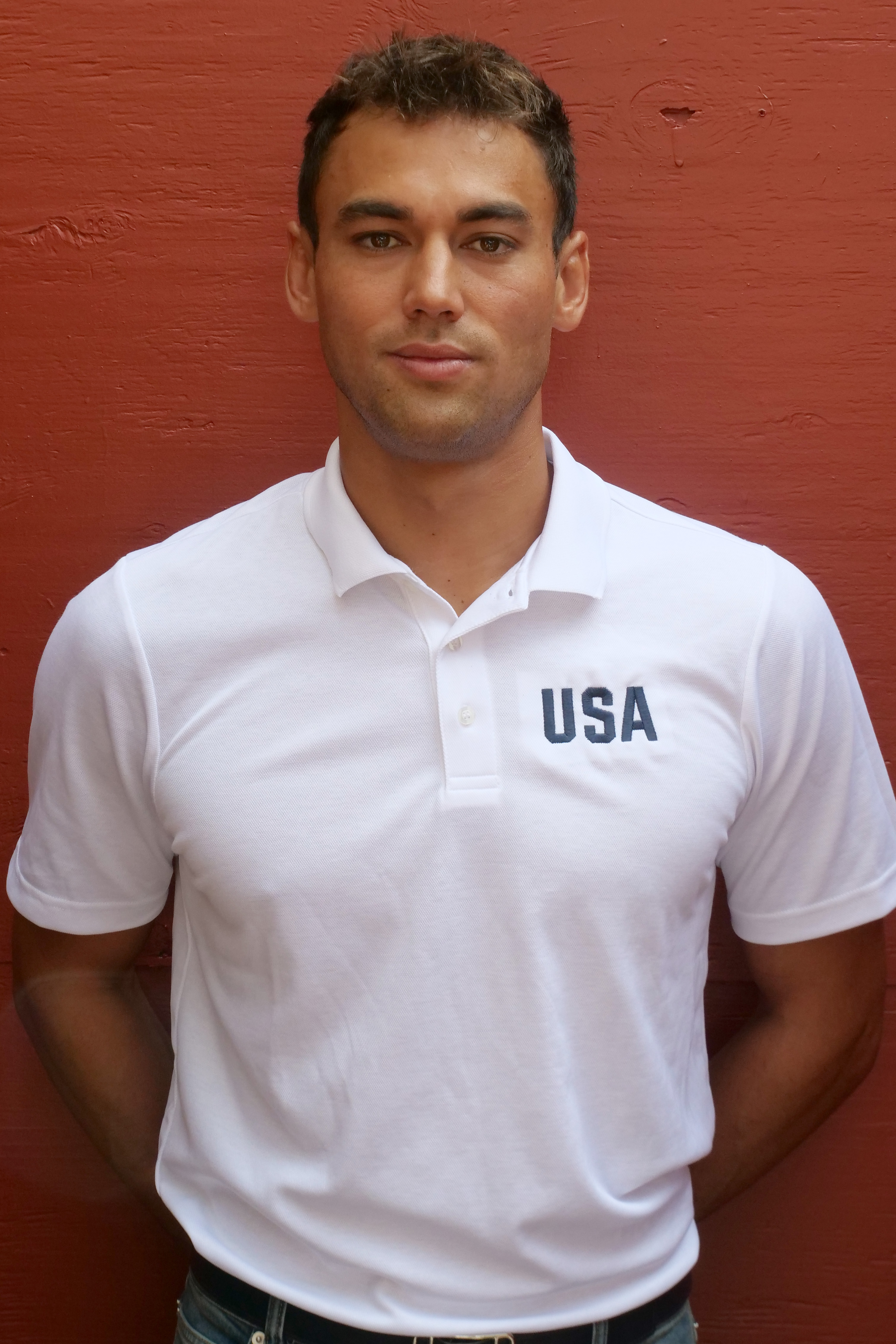 Johnny Hooper posing for a portrait after USA Water Polo announced the 2024 U.S. Olympic Men's Water Polo Team roster on June 18, 2024, in Los Angeles, California. | Source: Getty Images