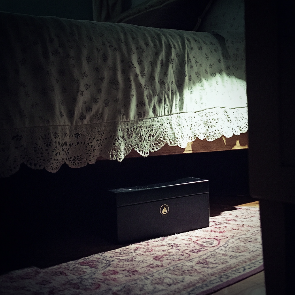 A black box under a bed | Source: Midjourney