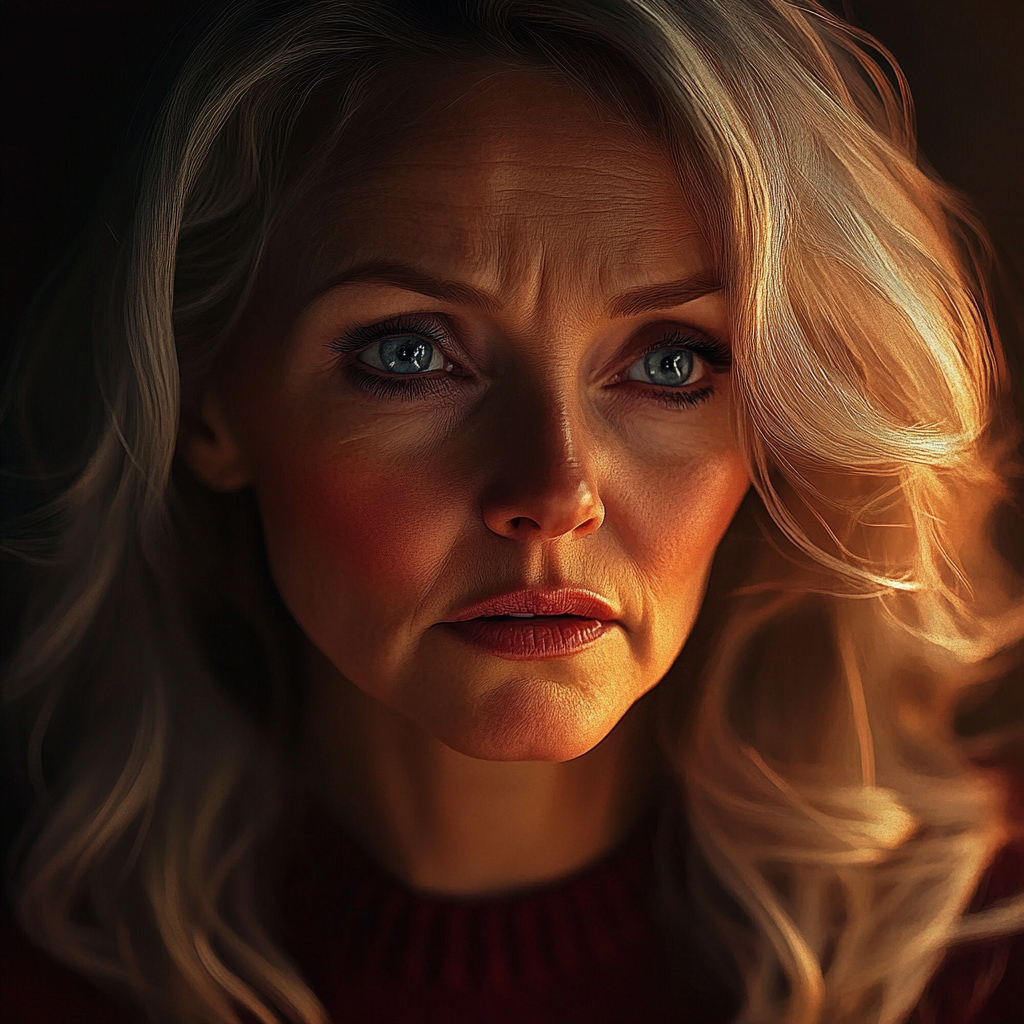 An emotional woman staring | Source: Midjourney