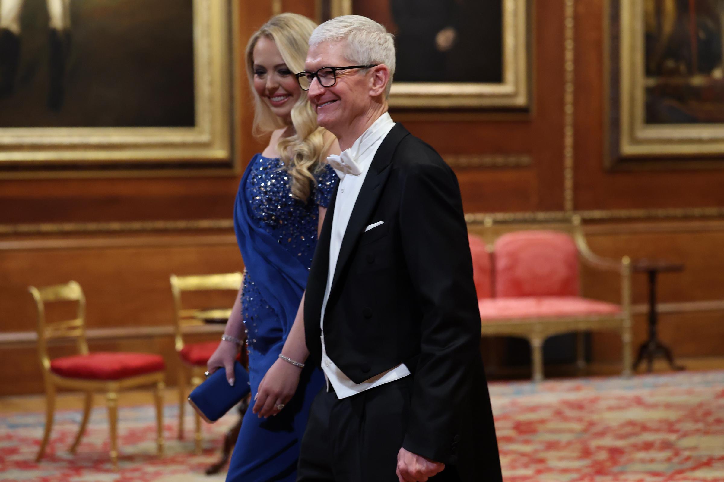 Tiffany Trump and Tim Cook, Apple CEO during the state visit by the President of the United States of America at Windsor Castle on September 17, 2025, in Windsor, England | Source: Getty Images