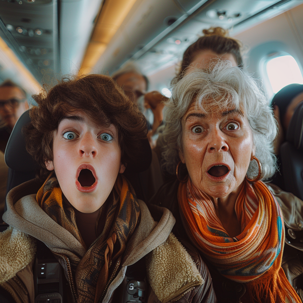 Shocked teenager and his mother | Source: Midjourney