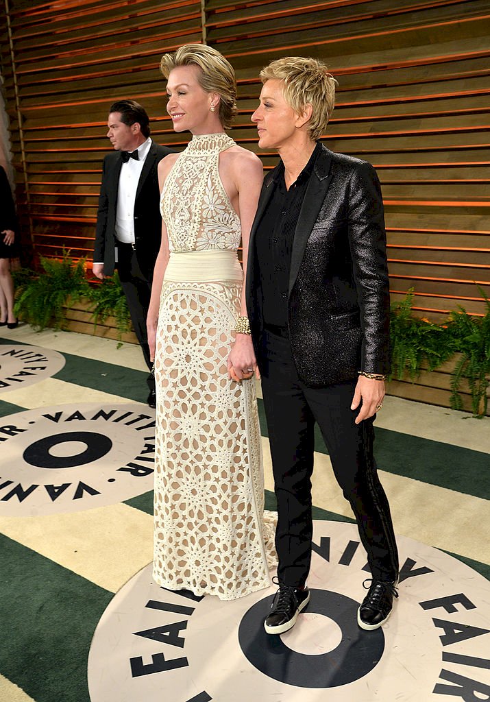 Portia de Rossi and Ellen DeGeneres at the 2014 Vanity Fair Oscar Party Photo | Getty Images