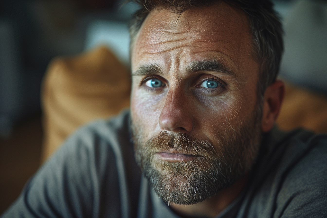 A man sitting in his bedroom | Source: Midjourney