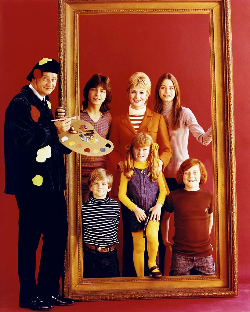 The cast of American TV sitcom 'The Partridge Family', September 1971. Clockwise, from left: Dave Madden, David Cassidy, Shirley Jones, Susan Dey, Danny Bonaduce, Suzanne Crough and Brian Forster. | Source: Getty Images