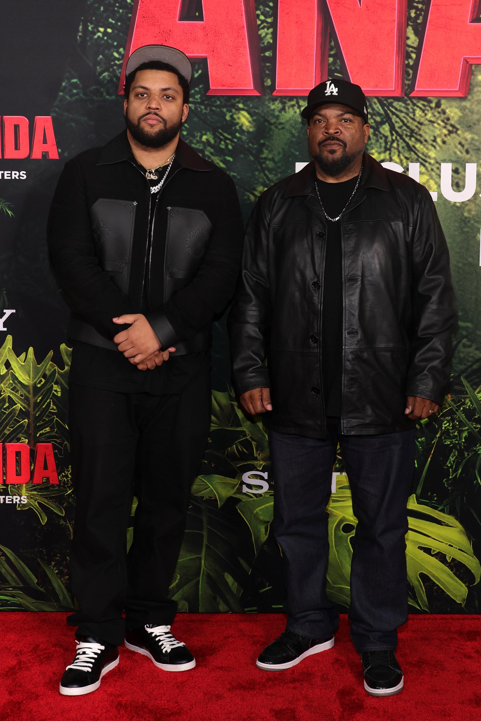 O'Shea Jackson Jr. and Ice Cube at the premiere of "Anaconda" in Los Angeles, California on December 13, 2025. | Source: Getty Images