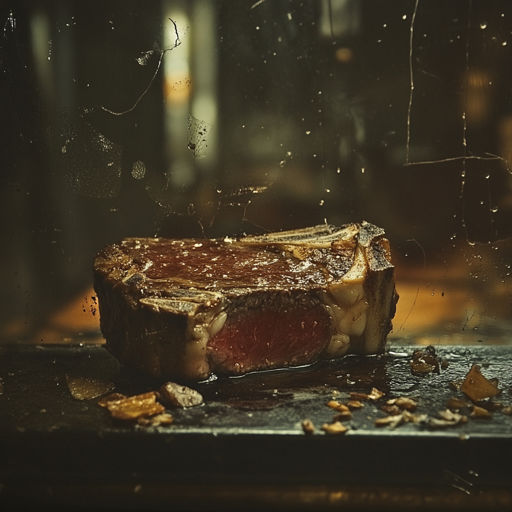 A sad-looking steak | Source: Midjourney