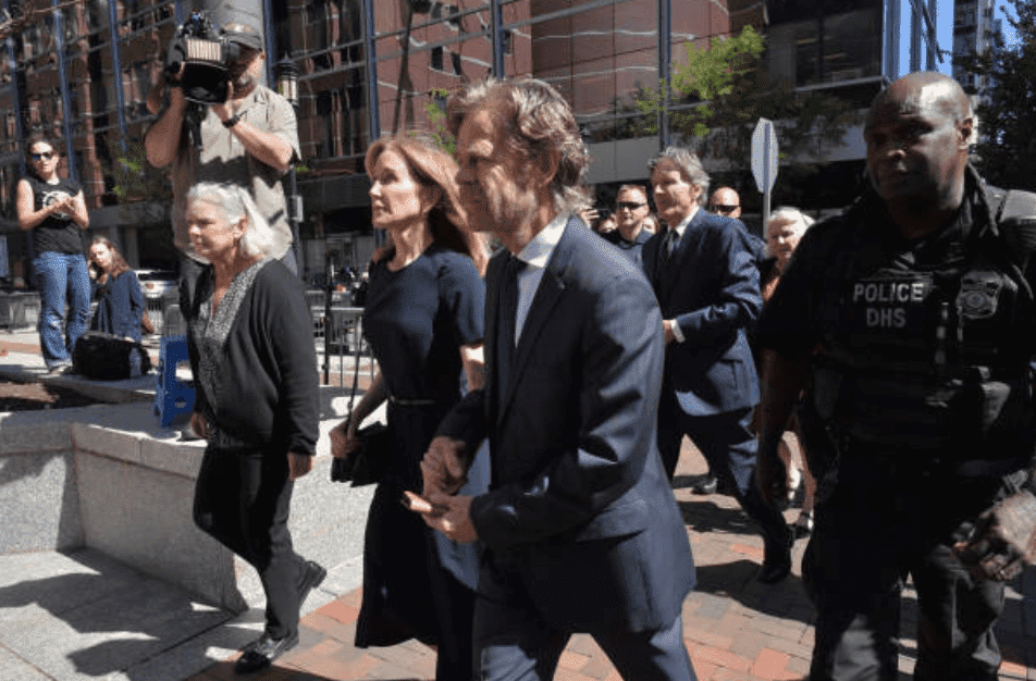 Felicity Huffman and William H. Macy arrive for Huffman's sentencing for her role in the college admissions scandal, at the John Moakley U.S. Courthouse, on September 13, 2019, Boston | Source: Getty Images