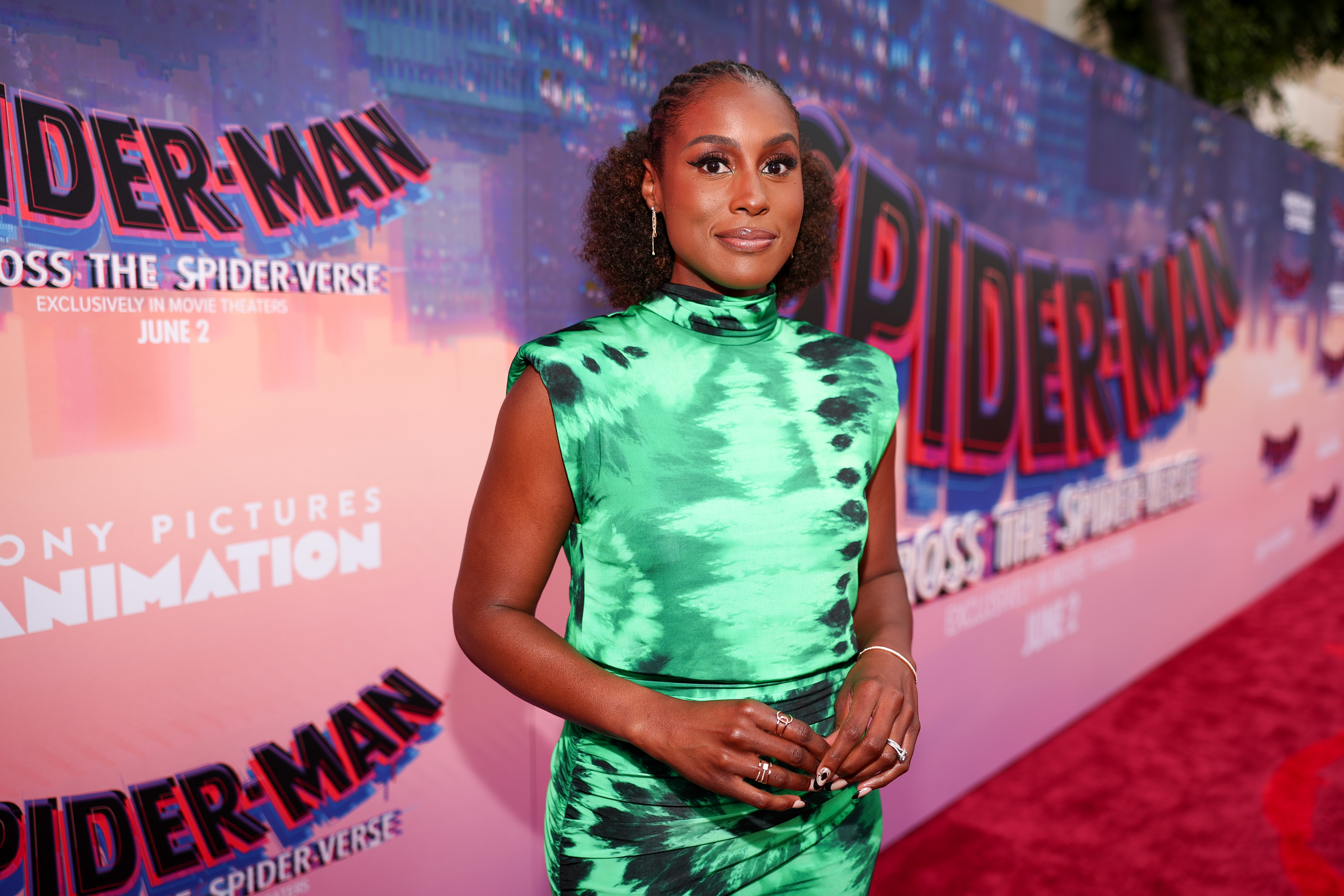 Issa Rae is photographed at the premiere of "Spider-Man: Across the Spider-Verse" held at Regency Village Theatre on May 30, 2023, in Los Angeles, California | Source: Getty Images