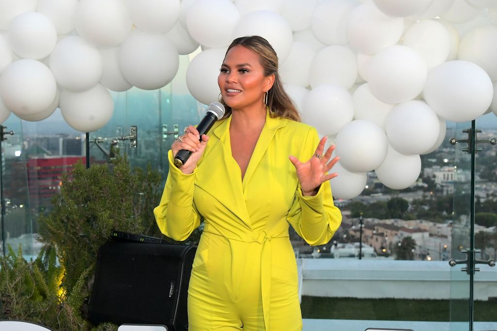 Chrissy Teigen speaks during the Quay x Chrissy Teigen launch event at The London West Hollywood on August 15, 2019 in West Hollywood, California. | Source: Getty Images