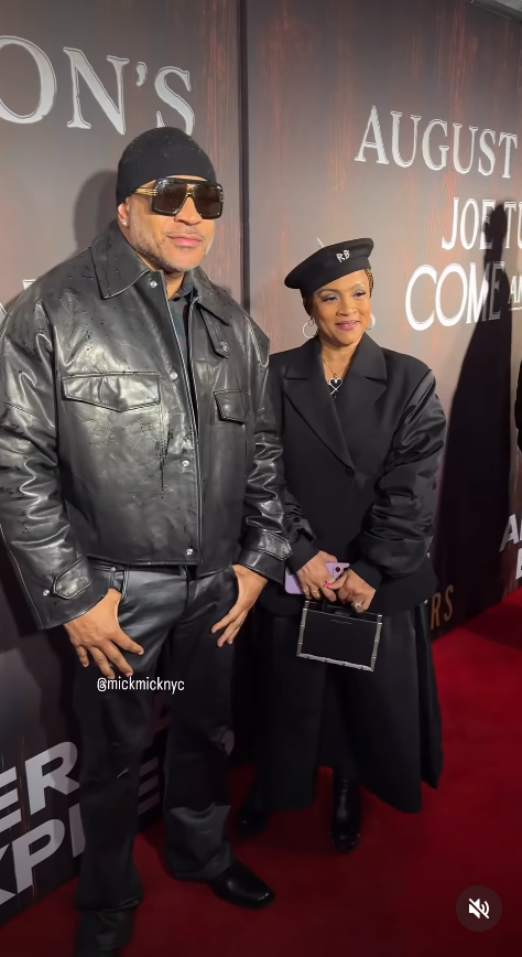 The couple faces forward for photos, standing close together as LL Cool J keeps a relaxed stance while Simone smiles warmly. | Source: Instagram/mickmicknyc