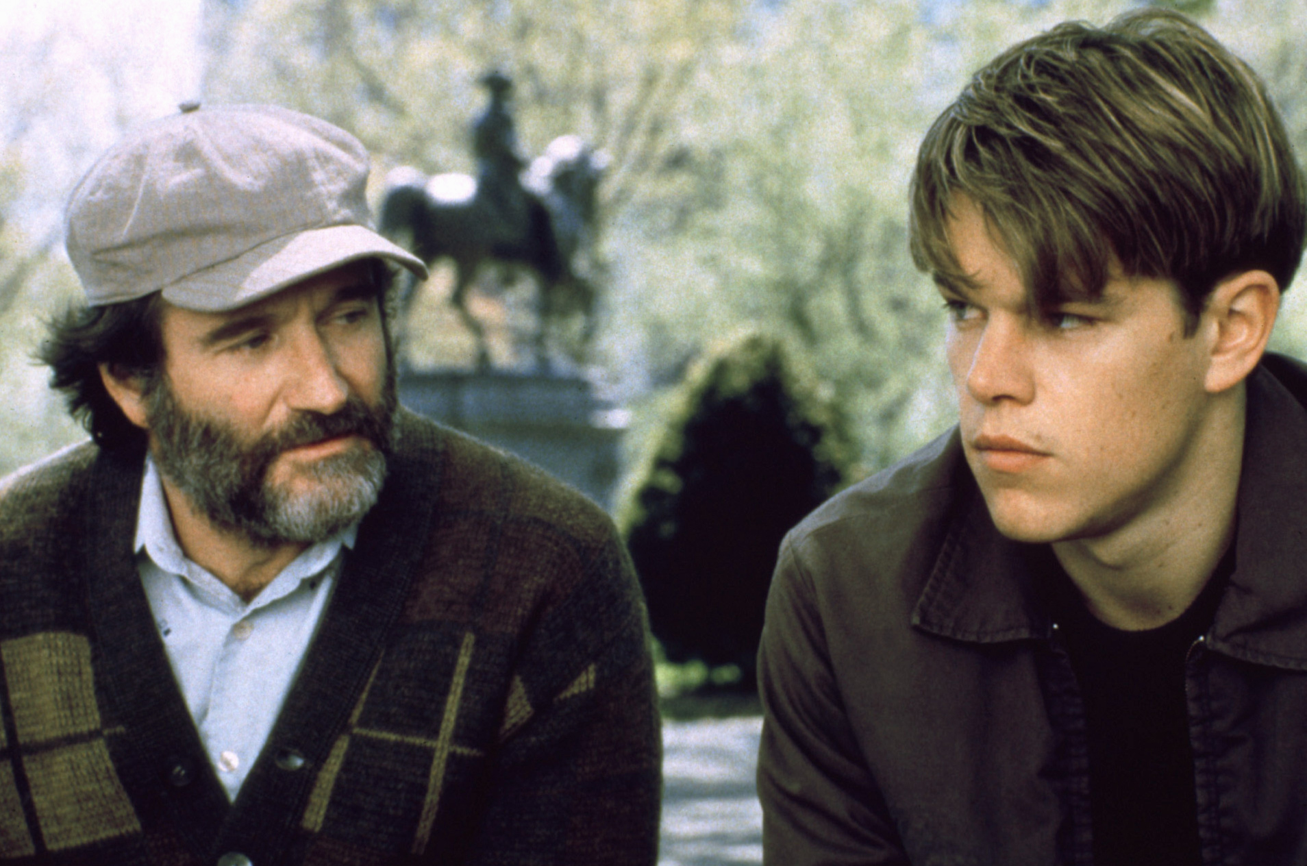 Robin Williams and Matt Damon in the 1997 drama movie "Good Will Hunting" | Source: Getty Images