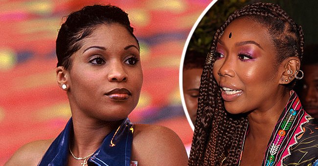 A picture collage of singers, Adina Howard and Brandy | Photo: Getty Images