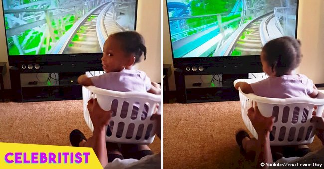 Little girl screams with delight, riding 'roller coaster' powered by dad in adorable viral video