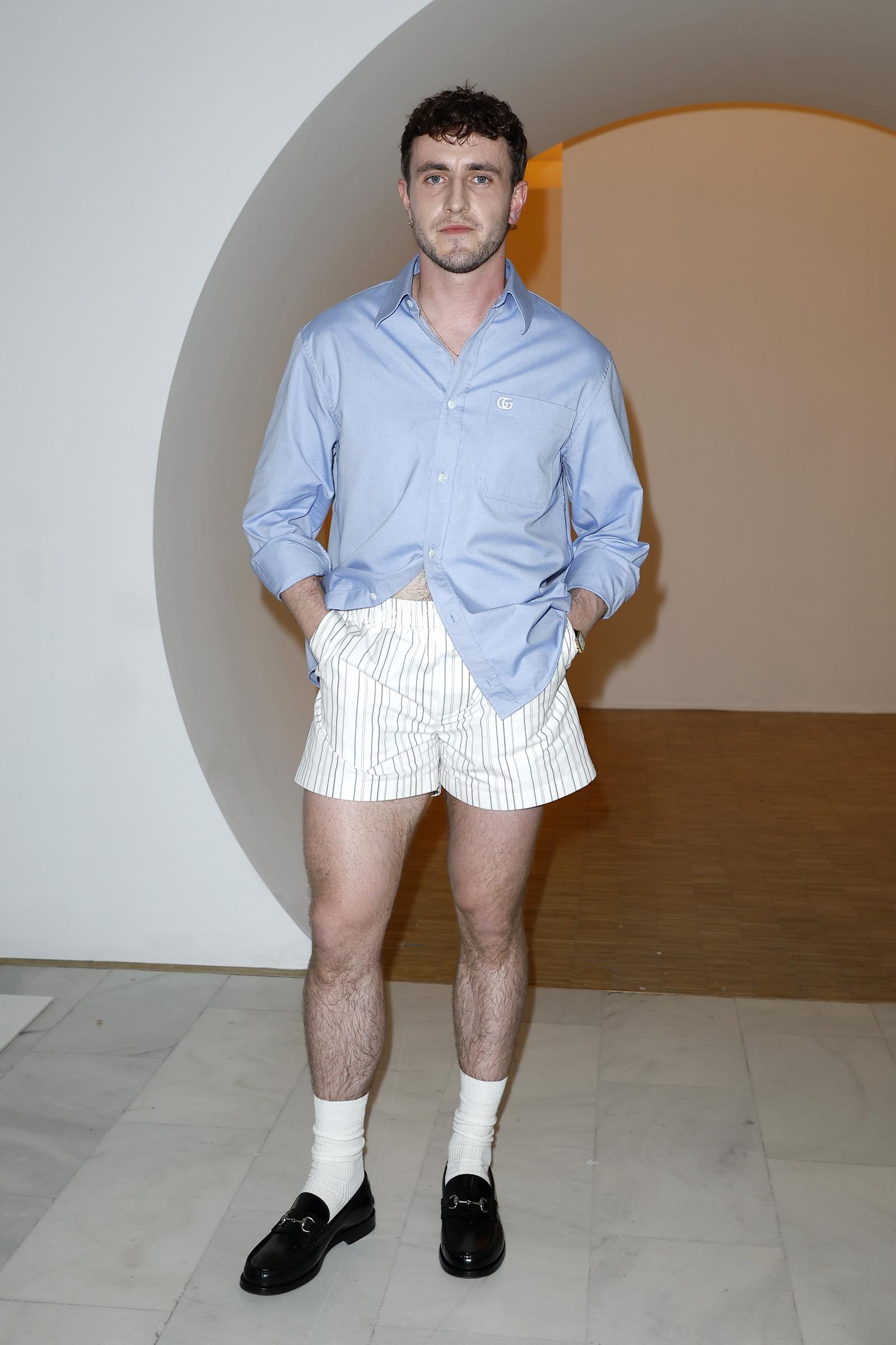 Paul Mescal at the Gucci fashion show during Milan Fashion Week Menswear Spring/Summer 2025 on June 17, 2024, in Italy. | Source: Getty Images
