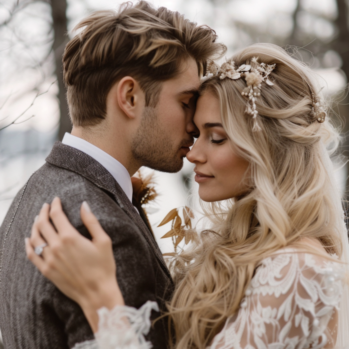 A bride and groom hugging | Source: Midjourney