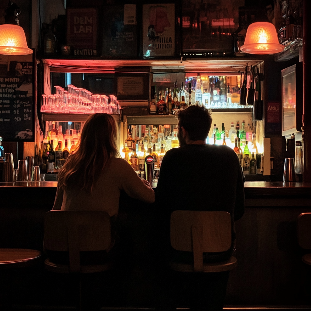 A couple sitting at a bar | Source: Midjourney