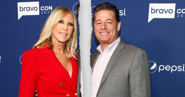 Vicki Gunvalson and Steve Lodge pictured at the BravoCon Press Room in New York City on Saturday, November 16, 2019 | Photo: Getty Images