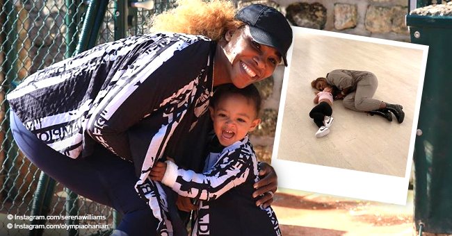 Serena Williams Daughter Melts Hearts As She Lays With Mom On The Floor At An Art Gallery In 