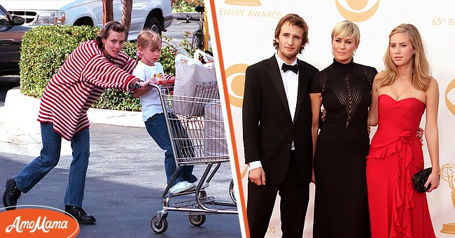 Robin Wright and her daughter Dylan on April 15, 1997 in California [left] Wright, Dylan, and Hopper on September 22, 2013 in Los Angeles, California [right] | Source: Getty Images 