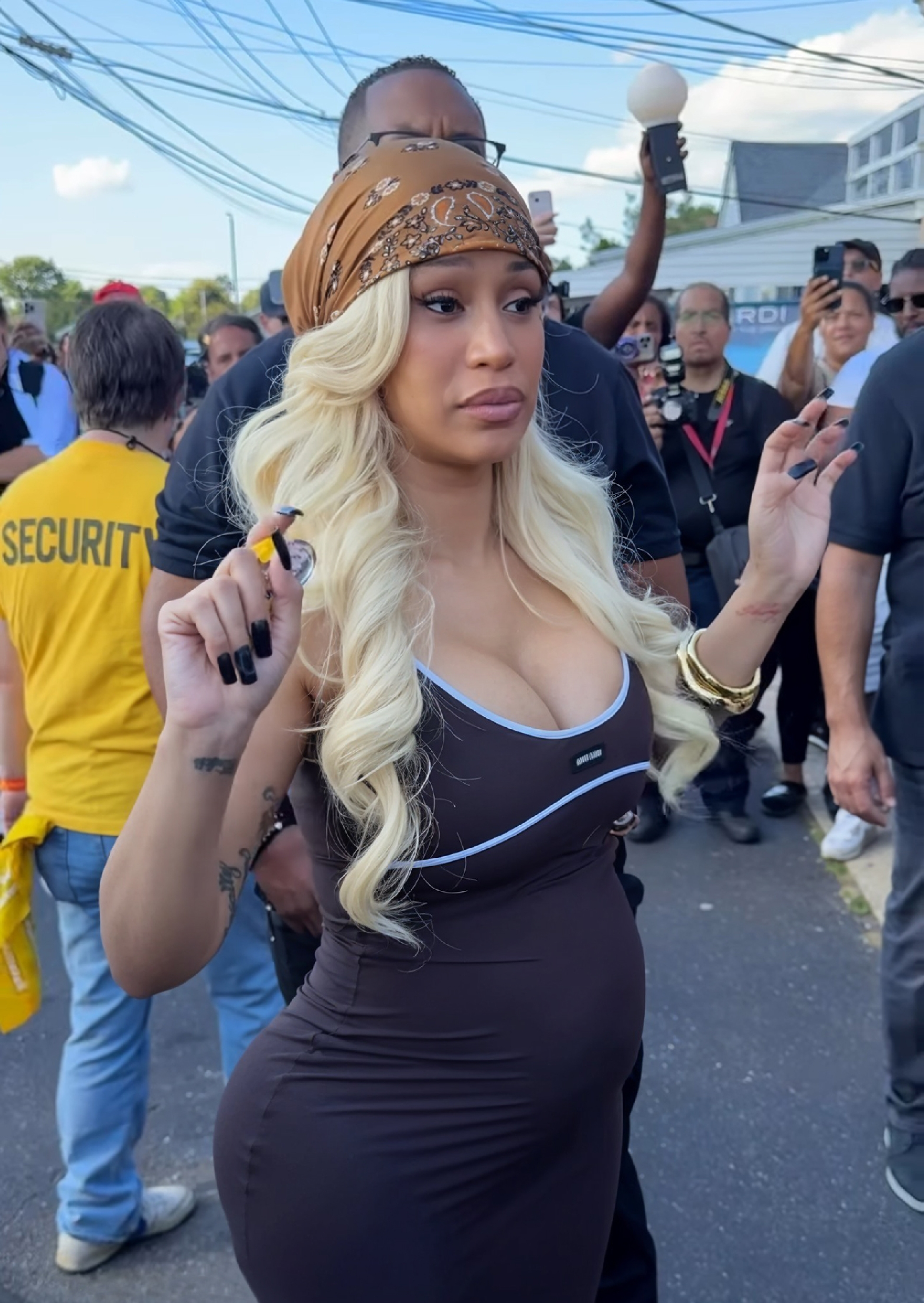 Cardi B is seen arriving at Looney Tunes CD's on September 19, 2025 | Source: Getty Images