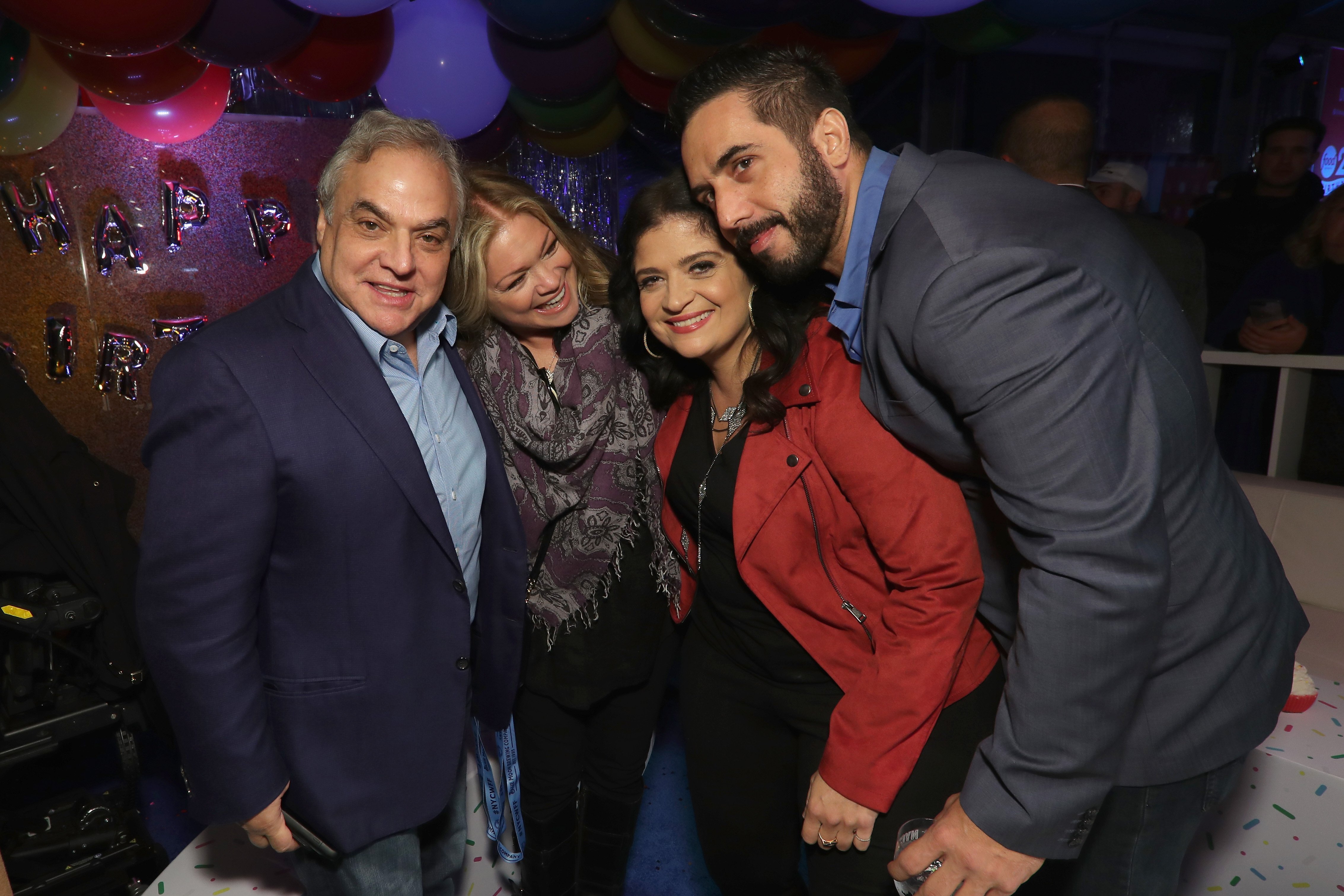 NYCWFF founder Lee Schrager, Valerie Bertinelli, Alex Guarnaschelli, and Michael Castellon during the Food Network's rooftop birthday party at Pier 92 on October 13, 2018 in New York City. / Source: Getty Images