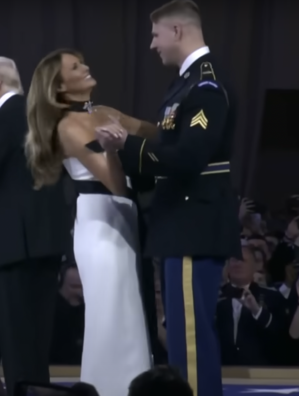 First Lady Melania Trump enjoys a waltz with U.S. Army Sergeant Henry Waller, dated January 23, 2025 | Source: YouTube/@InsideEdition