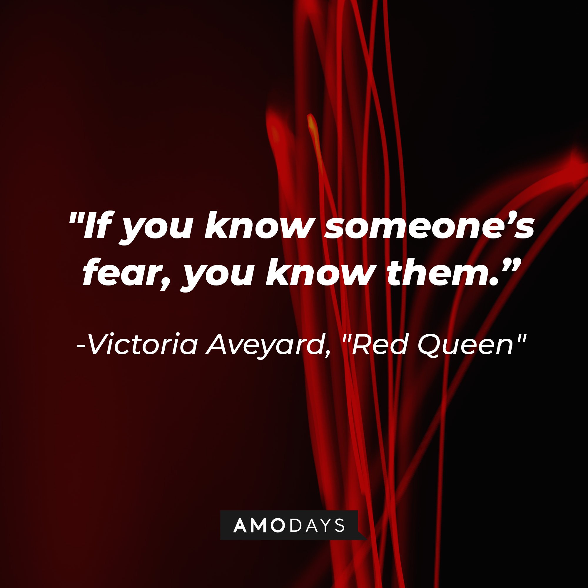  Victoria Aveyard’s quote in "Red Queen”: "If you know someone's fear, you know them." | Image: AmoDays