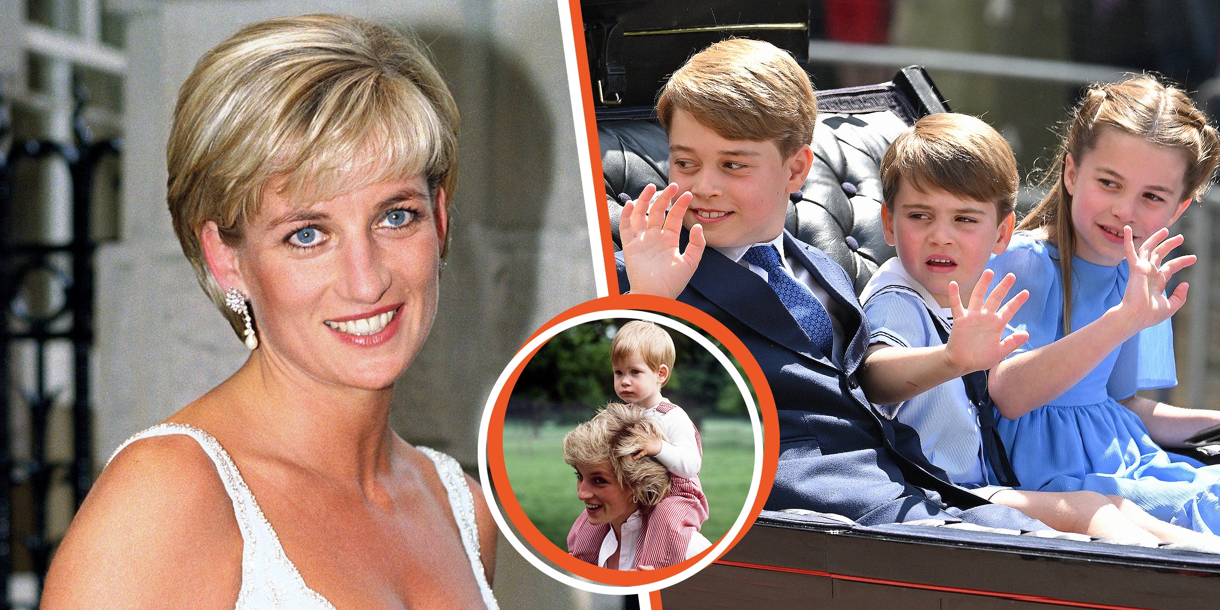 Princesa Diana | Princesa Diana y Príncipe Harry | Príncipe George, Príncipe Louis, y Princesa Charlotte. | Foto: Getty Images