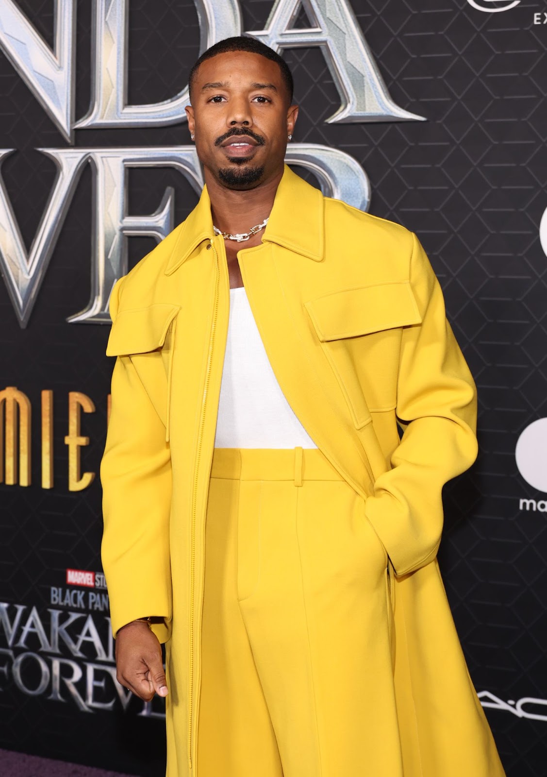 Michael B. Jordan at the "Black Panther: Wakanda Forever" premiere on October 26, 2022, in Hollywood, California. | Source: Getty Images