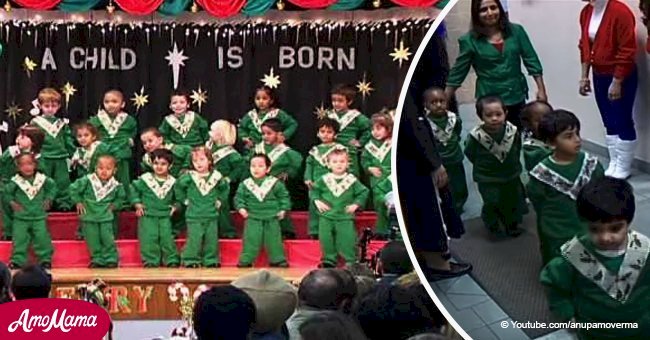 Kids line up for Christmas recital and steal the show the second they start to shake