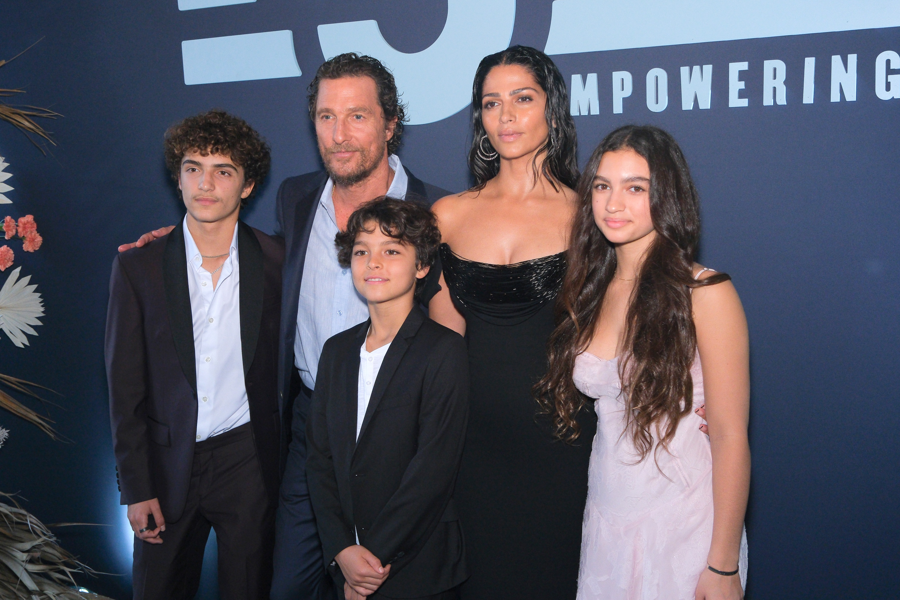 Levi McConaughey, Matthew McConaughey, Livingston McConaughey, Camila Alves McConaughey, and Vida McConaughey attend the 2024 Mack, Jack & McConaughey Gala at ACL Live on April 25, 2024, in Austin, Texas | Source: Getty Images