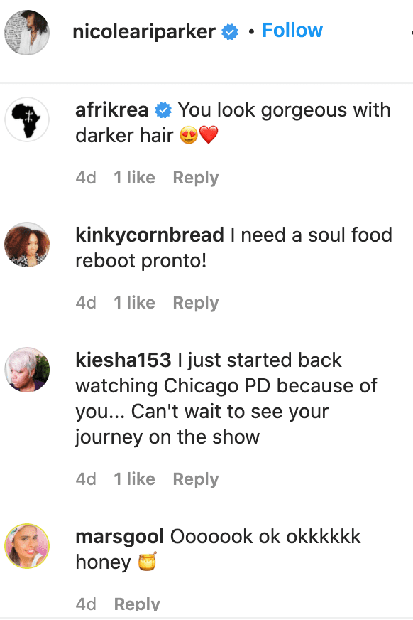 Fans' comments on Nicole Ari Parker's photo. | Source: Instagram/nicoleariparker