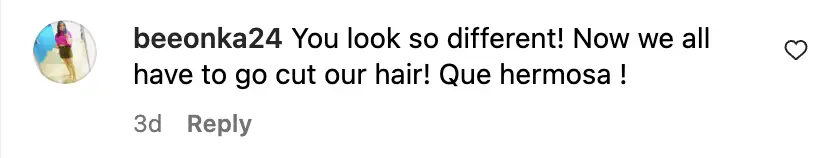 Comments about Eva Longoria's new hairstyle | Source: Instagram.com/Eva Longoria