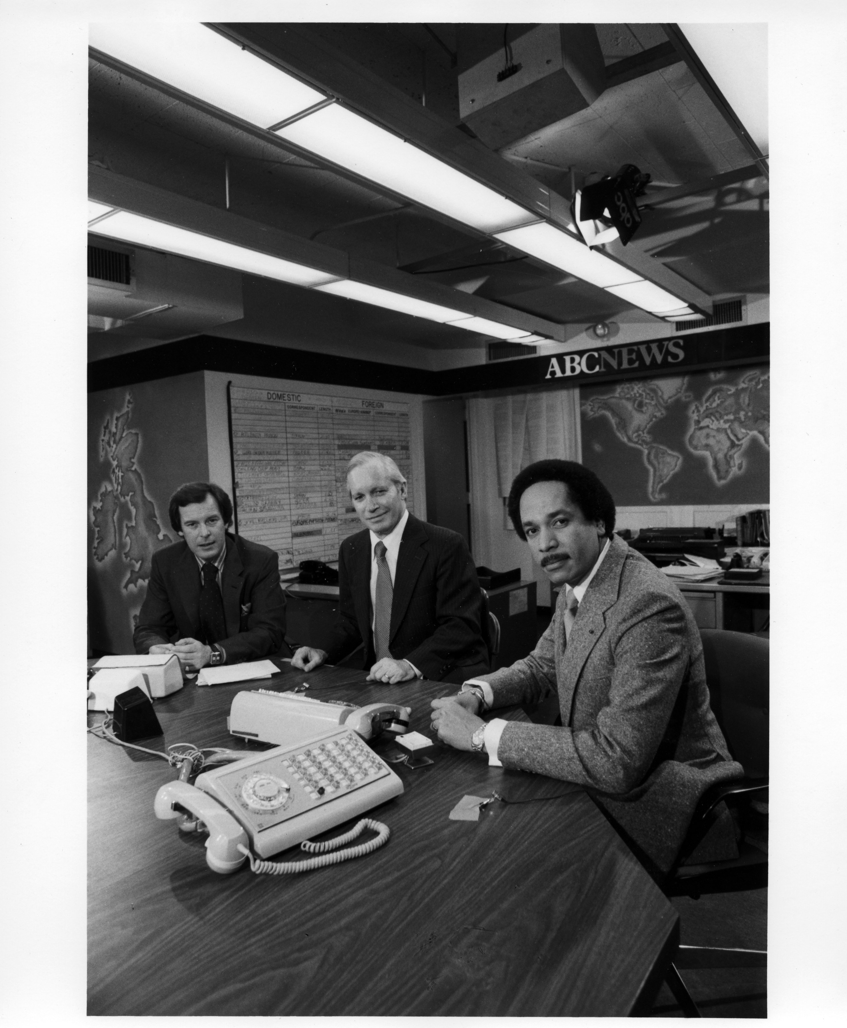  1979 News Anchors Peter Jennings, Frank Reynold, Max Robinson - Shoot Date: January 8, 1979.| Photo by Walt Disney Television via Getty Images  