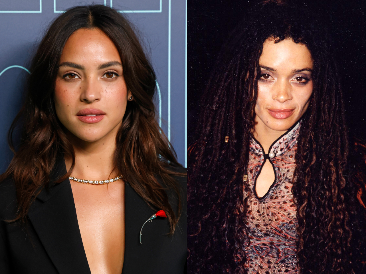 A side-by-side of Adria Arjona and Lisa Bonet. | Source: Getty Images