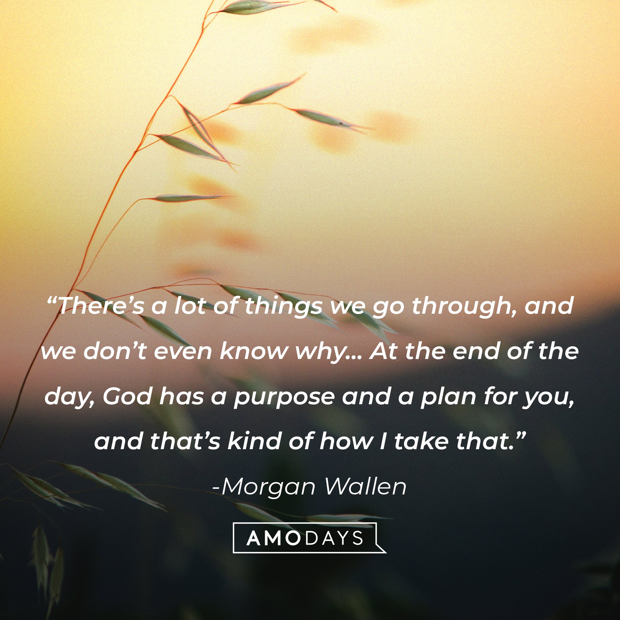  Morgan Wallen’s quote: “There’s a lot of things we go through, and we don’t even know why… At the end of the day, God has a purpose and a plan for you, and that’s kind of how I take that.”I Image: AmoDays