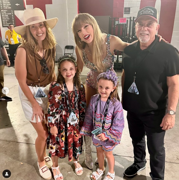 Billy Joel, Della Rose Joel, Remy Anne Joel, Taylor Swift, and others at The Eras Tour in a post uploaded on October 21, 2024 | Source: Instagram/billyjoel