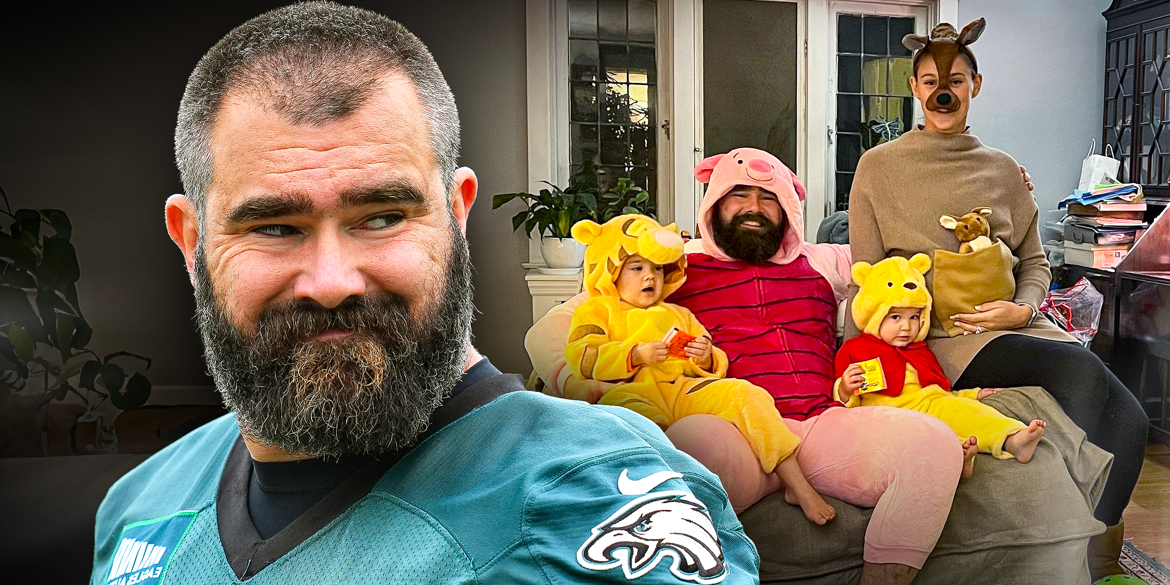 Jason Kelce |Jason and Kylie Kelce with their kids | Source: Instagram.com/kykelce | Getty Images
