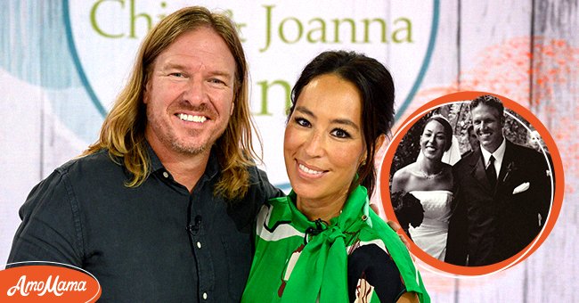 Chip and Joanna Gaines in Studio 1A on the "Today" show on July 15, 2021, and the couple on their wedding day on May 31, 2003, in Waco, Texas | Photos: Nathan Congleton/NBC/NBCU Photo Bank/Getty Images & Instagram/joannagaines