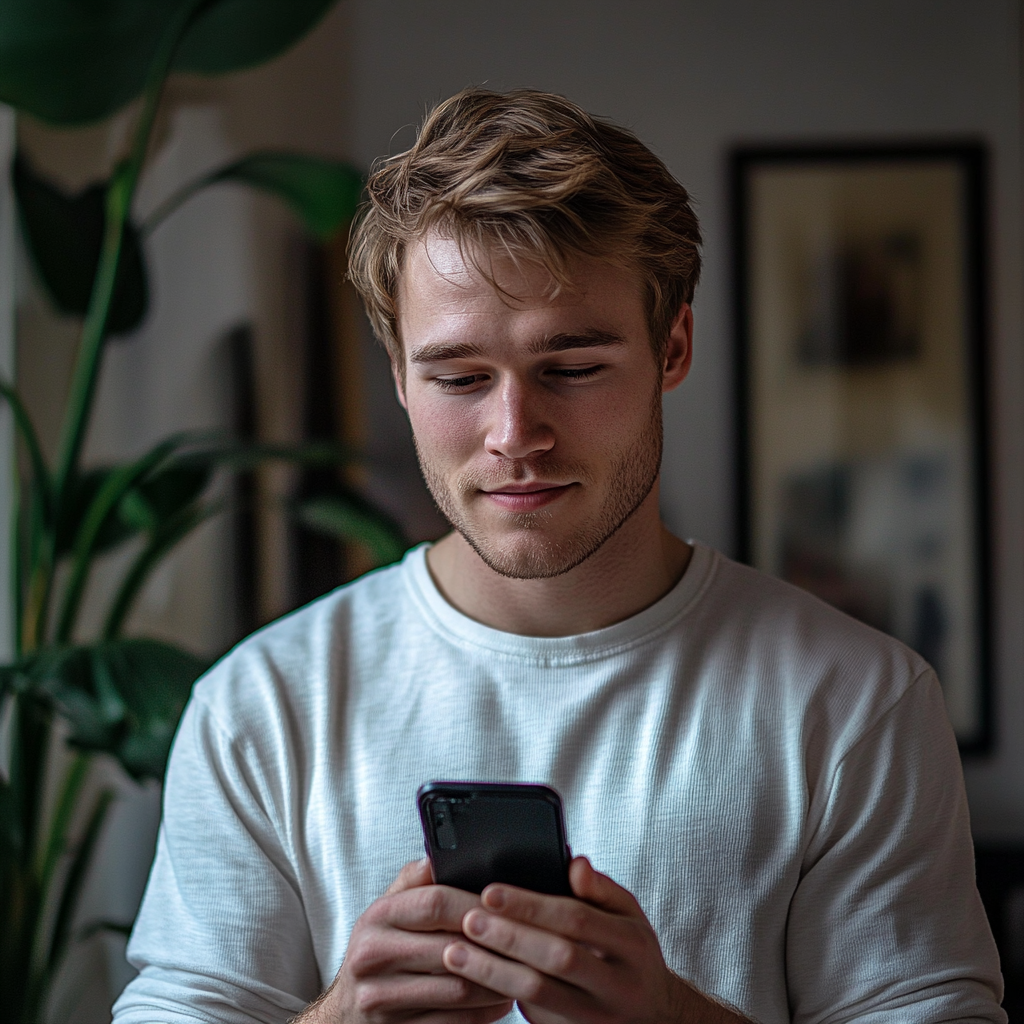 A man scrolling through his phone | Source: Midjourney