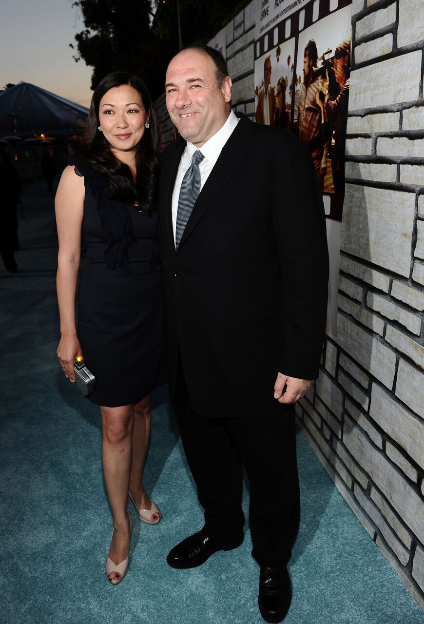 Deborah Lin and James Gandolfini attend the premiere of "Cinema Verite." | Source: Getty Images